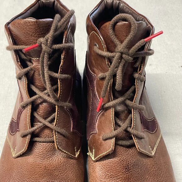 Think! Brown Leather Lace Up Ankle Boots Men\'s EU 42 US 8.5 9 Comfort main image 9